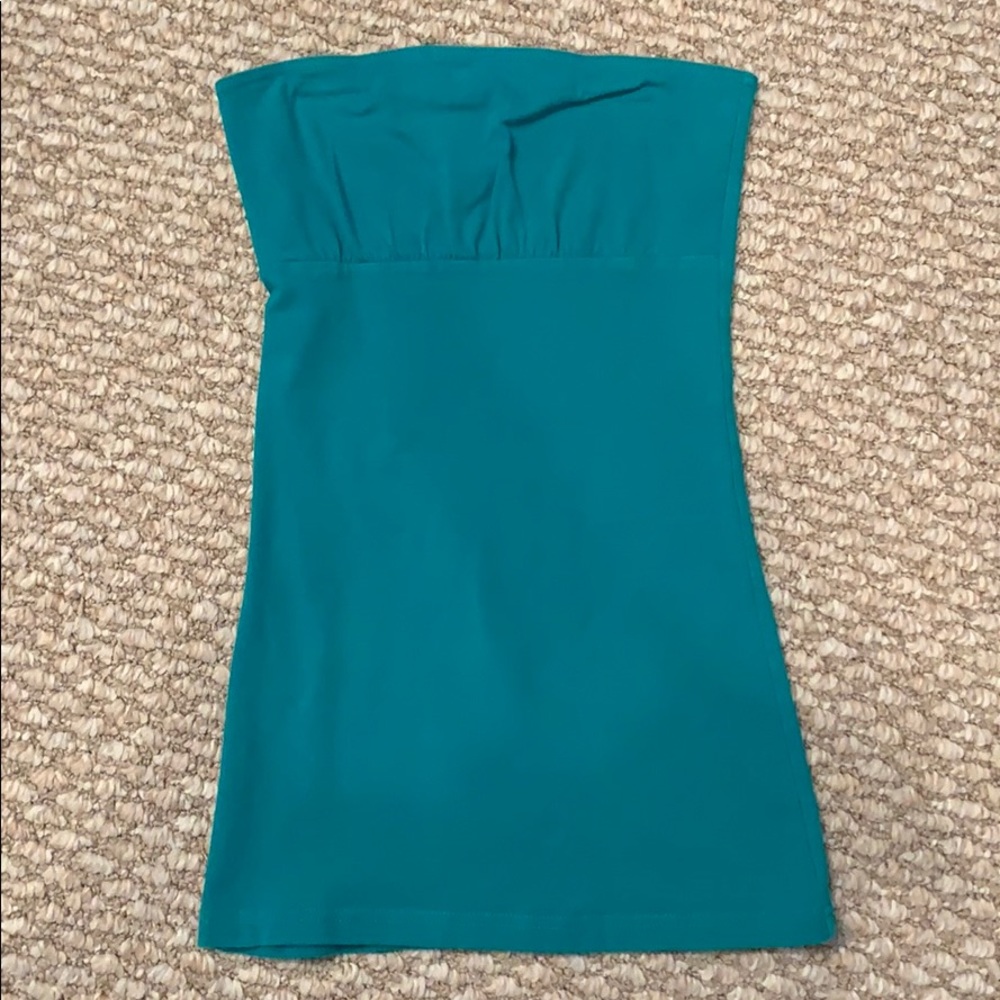 Teal Strapless top